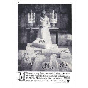 New Martex 54 Piece Trousseau Ensemble Of Patrician Towels PRINT ADVERT 1960